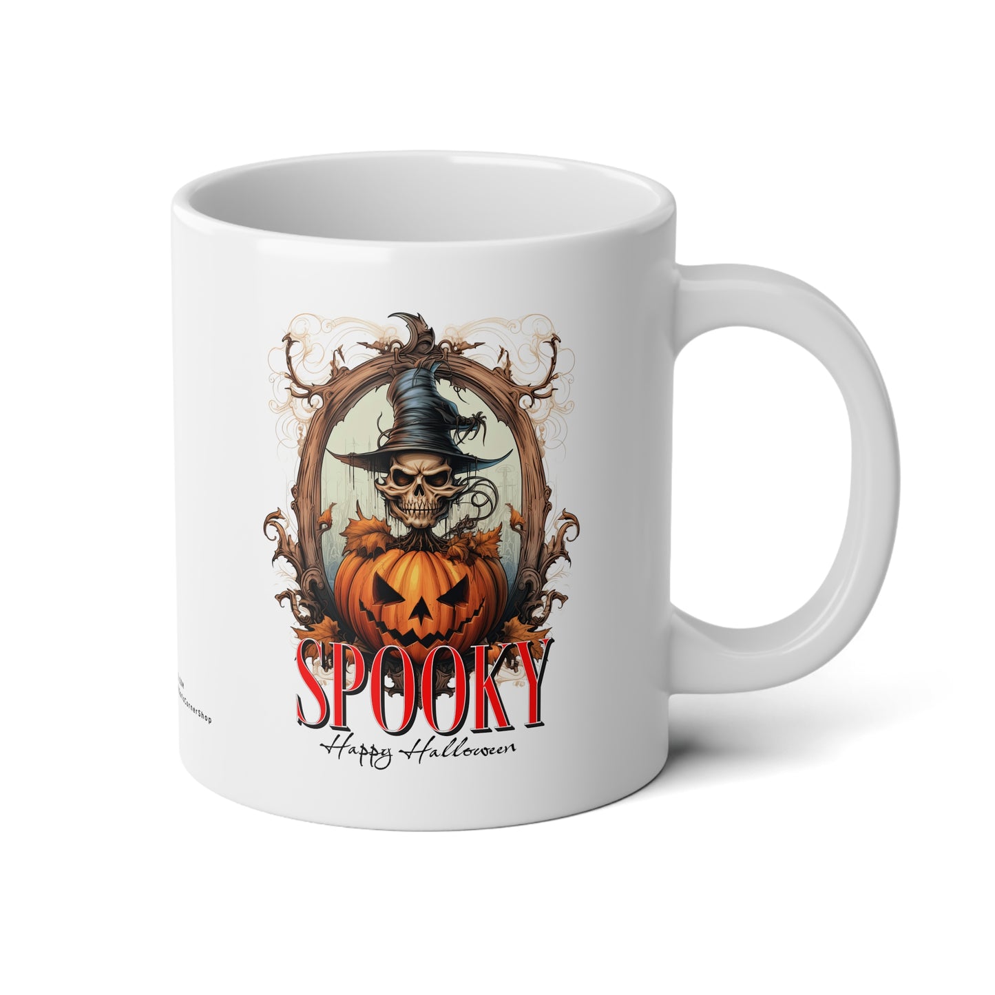 Spooky Pumpkin Skull Halloween Mug – Witchy Aesthetic Coffee Cup for Fall Vibes Jumbo Mug