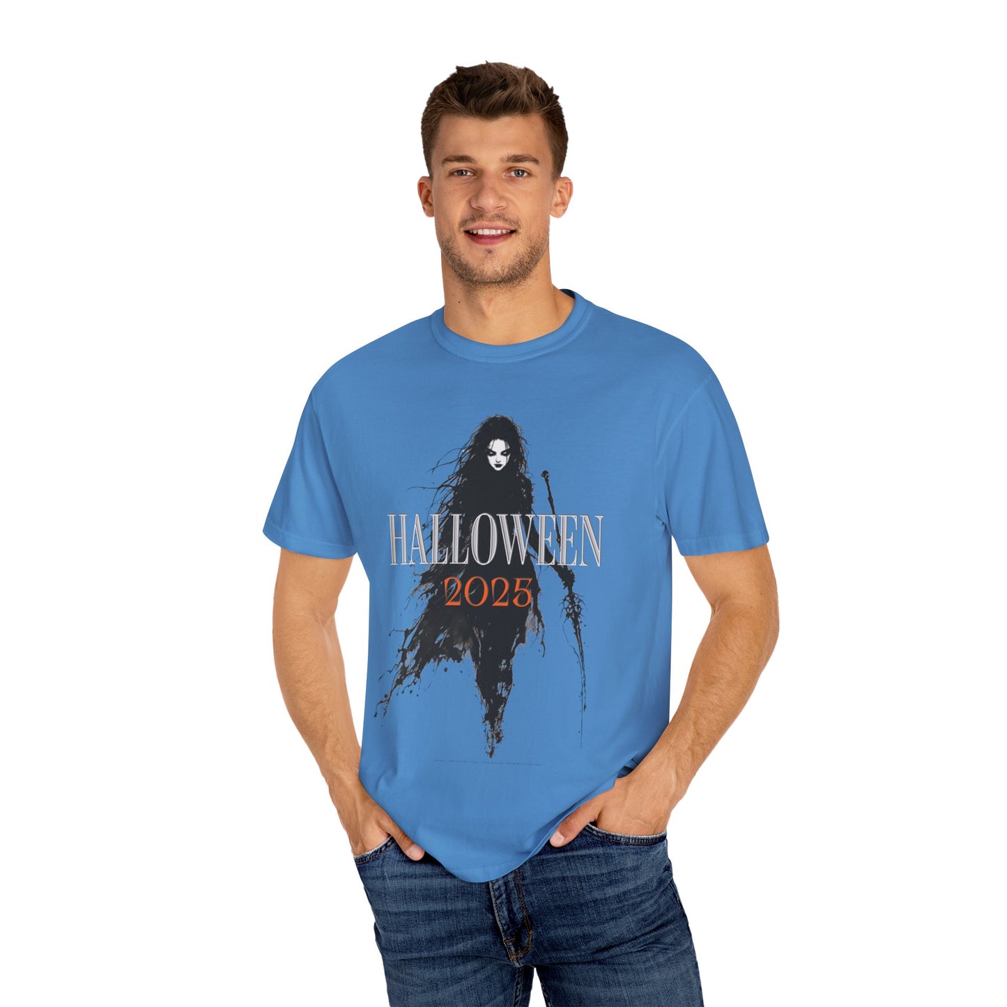 Halloween 2025 Gothic Witch T-Shirt – Dark Aesthetic Tee for Spooky Season Lovers Unisex Garment-Dyed T-shirt