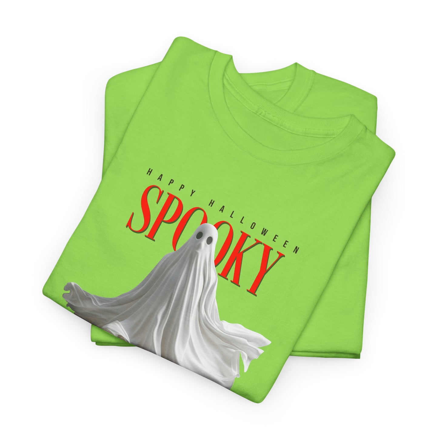 Halloween 011 Spooky Ghost WB Unisex Heavy Cotton Tee - Gilden 5000