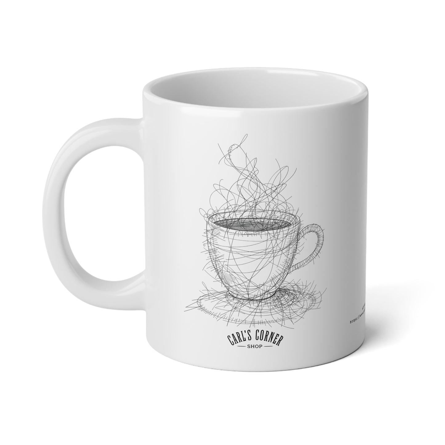 Jumbo Mug Pencil Sketch 49, 20oz, Coffee Cup for Home or Office, Unique Gift for Special Occasions, Coffee Lovers