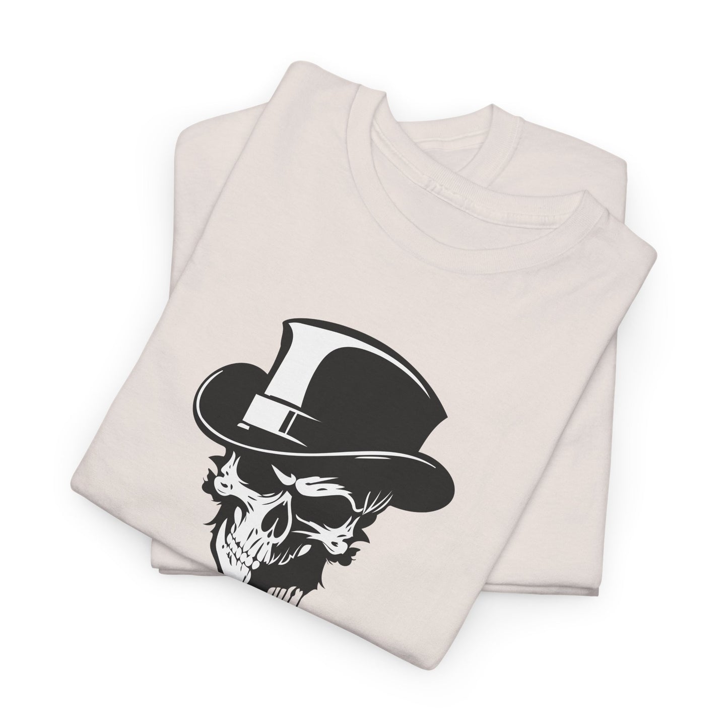 Halloween 026 Spooky Skull Hat WB Unisex Heavy Cotton Tee - Gilden 5000