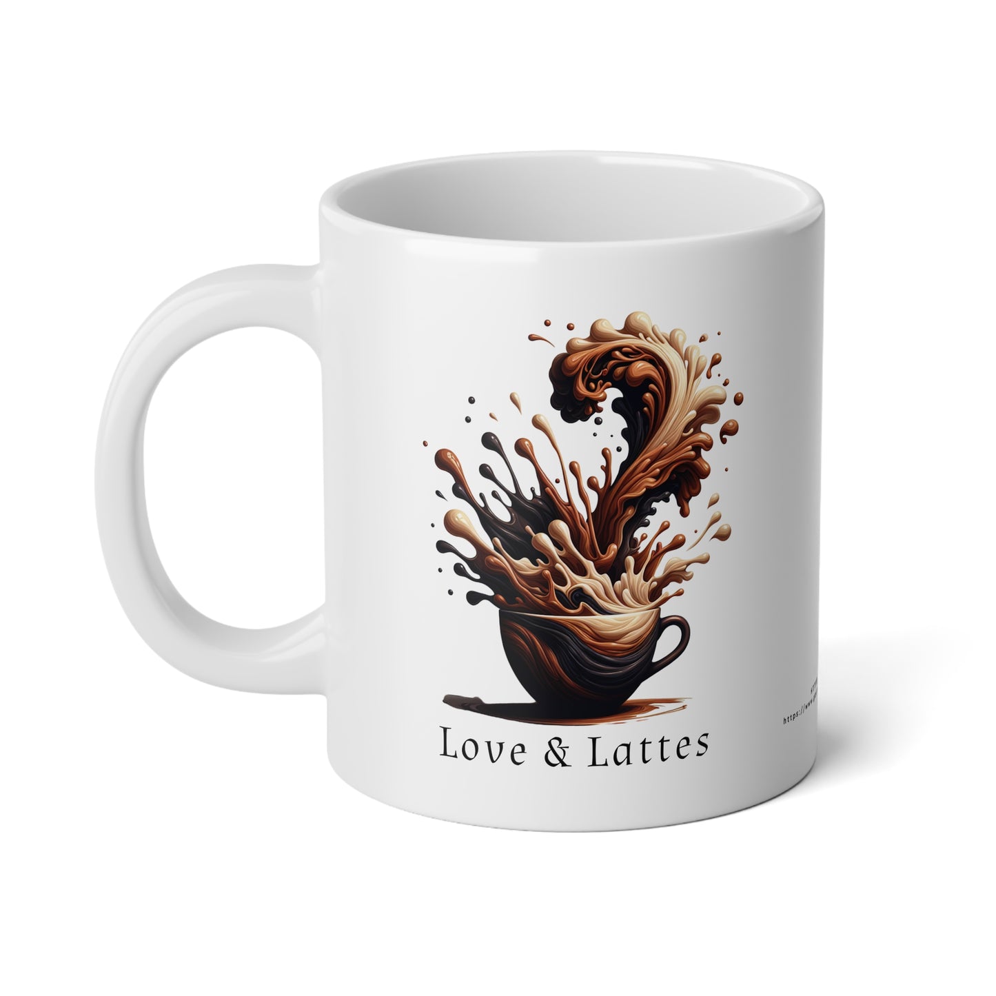 Jumbo Mug Love & Lattes - 01, 20oz, Coffee Cup for Home or Office, Unique Gift for Special Occasions, Coffee Lovers