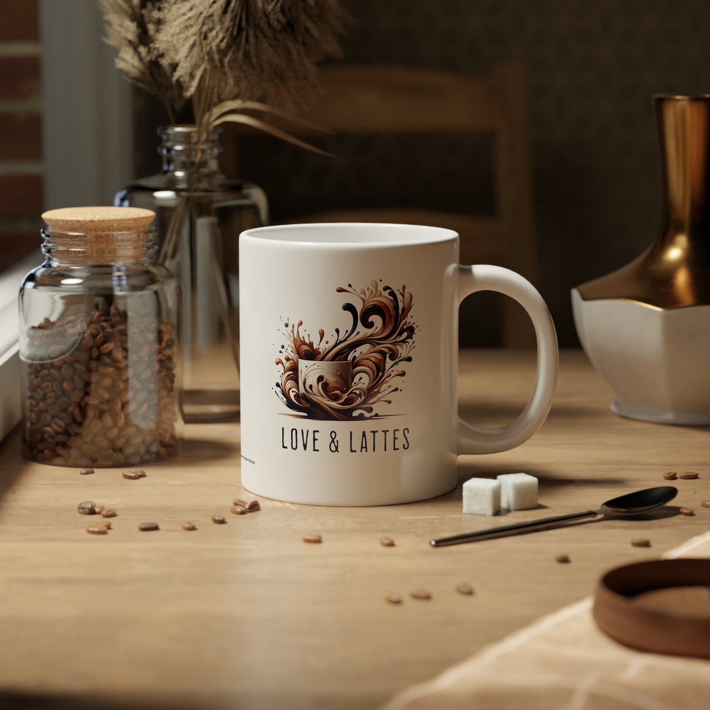 Jumbo Mug Love & Lattes - 02, 20oz, Coffee Cup for Home or Office, Unique Gift for Special Occasions, Coffee Lovers