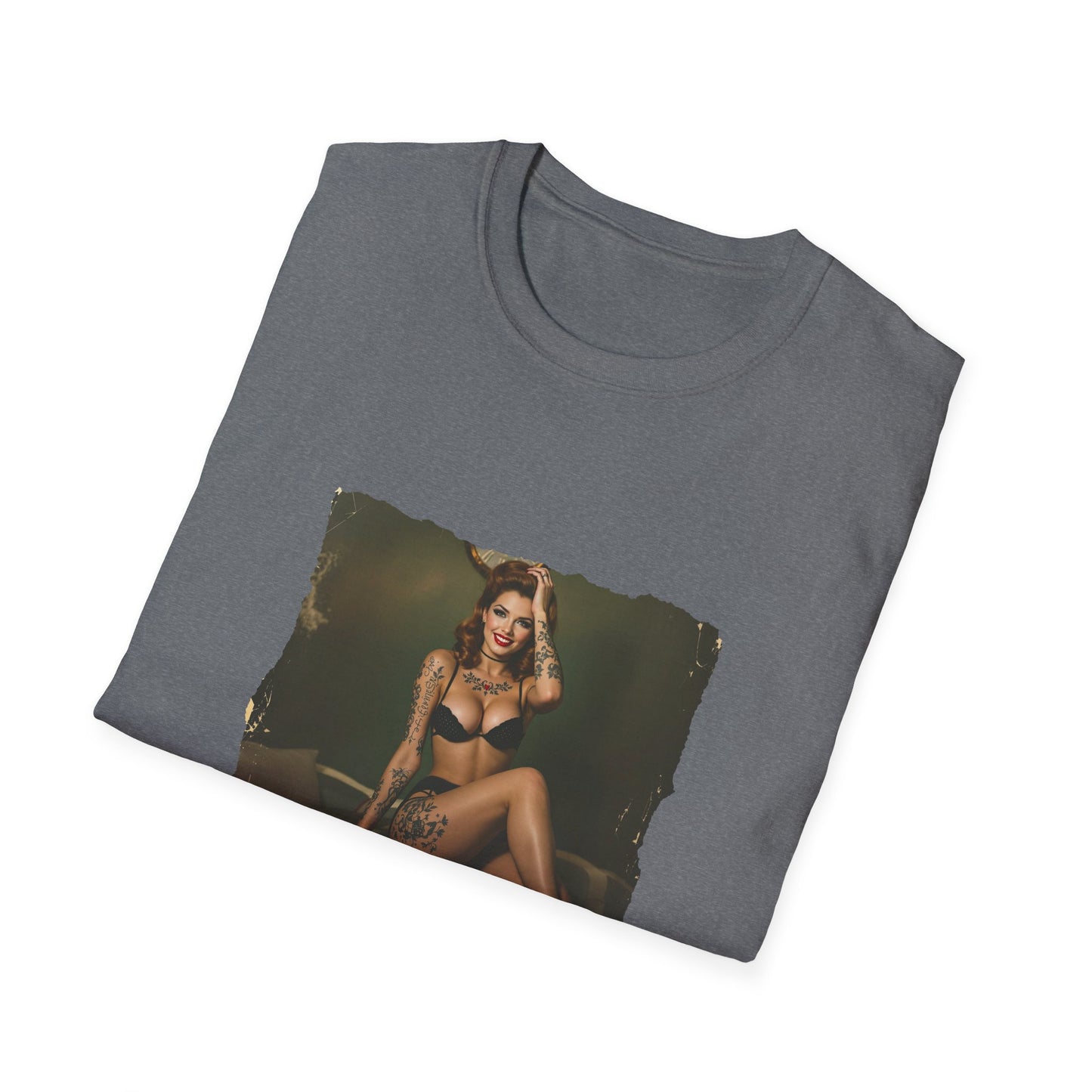 Pin-Up Powered - 13, Unisex Softstyle T-Shirt, Retro Car Tee, Automotive Gift, Car Enthusiast Apparel, Classic Cars, Father's Day Gift