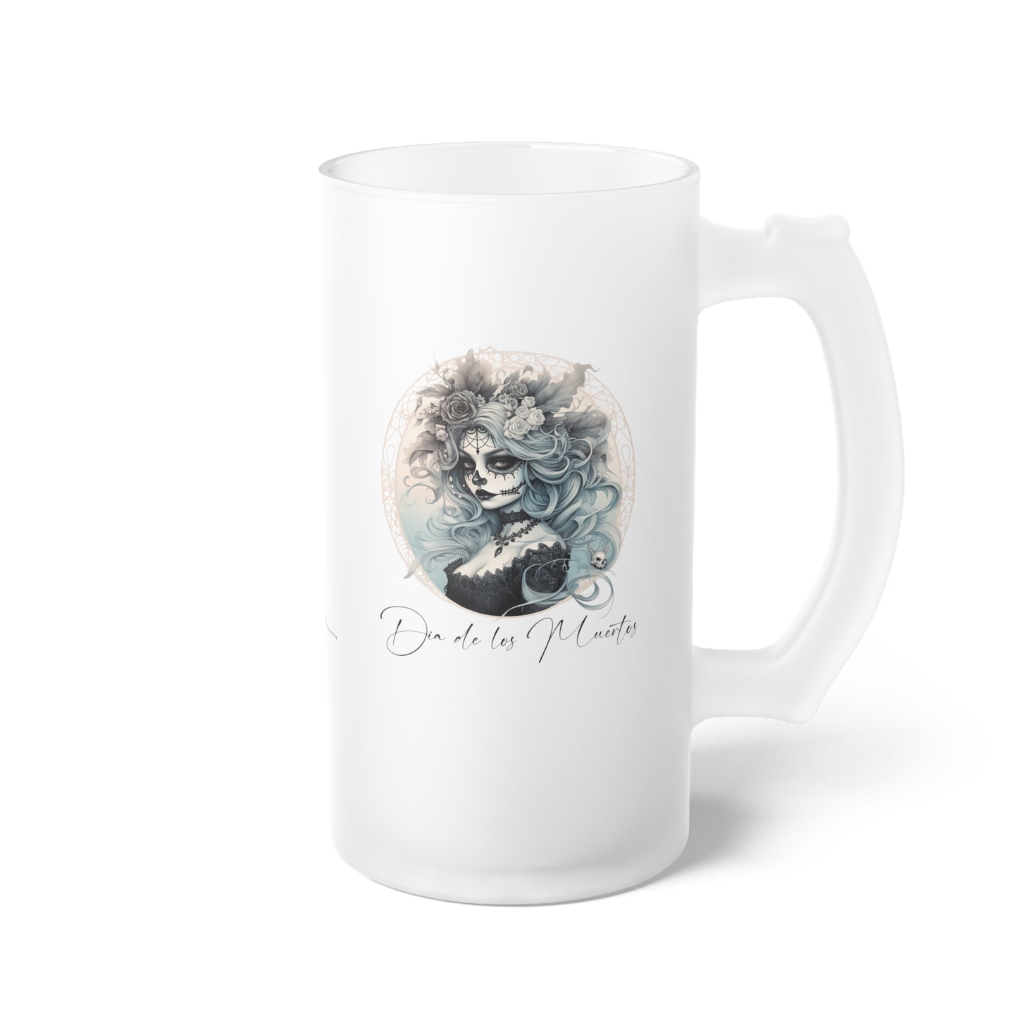 Halloween 017 Dia de los muertos WB Frosted Glass Beer Mug
