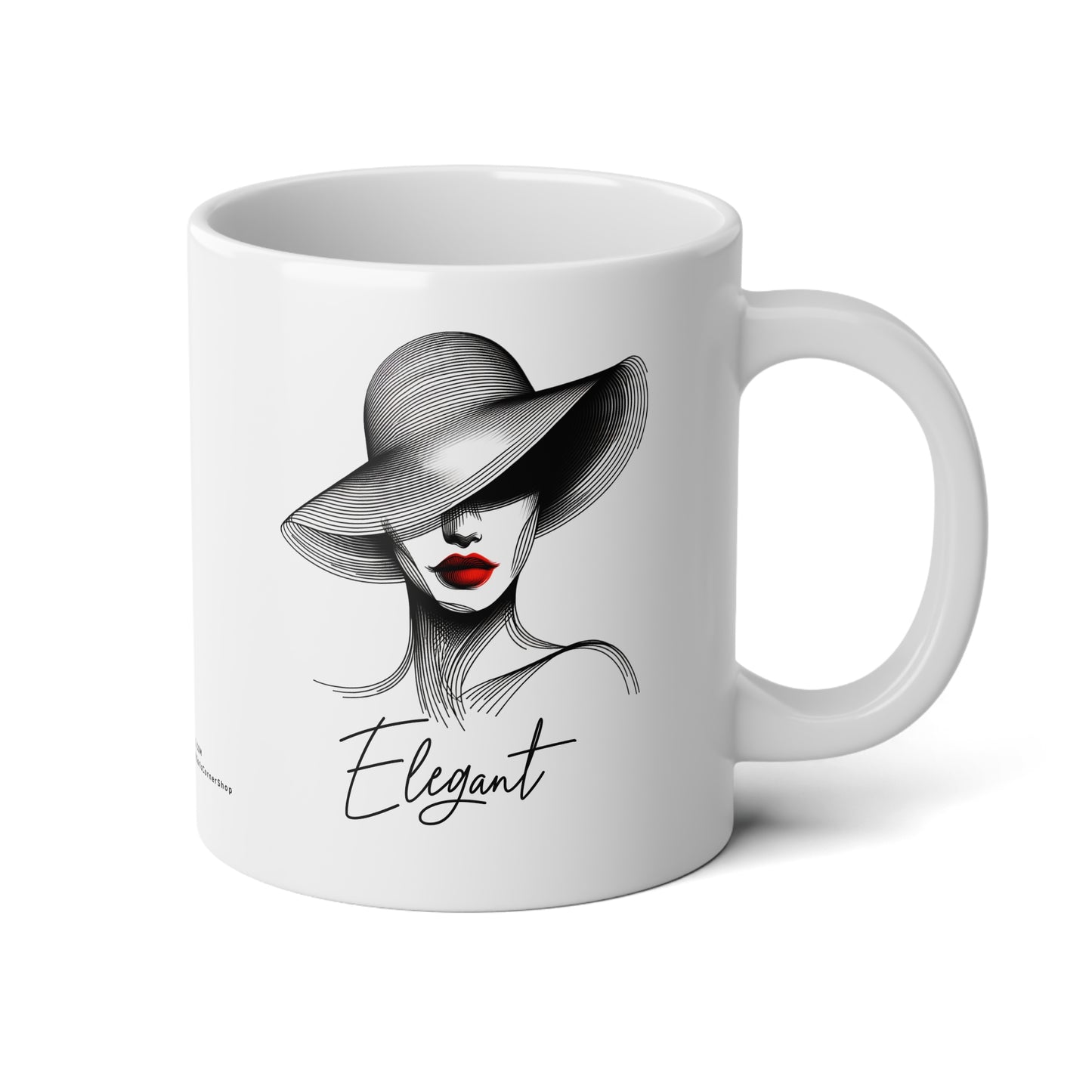 Jumbo Mug Pencil Sketch - Elegant 31, 20oz, Coffee Cup for Home or Office, Unique Gift for Special Occasions, Coffee Lovers