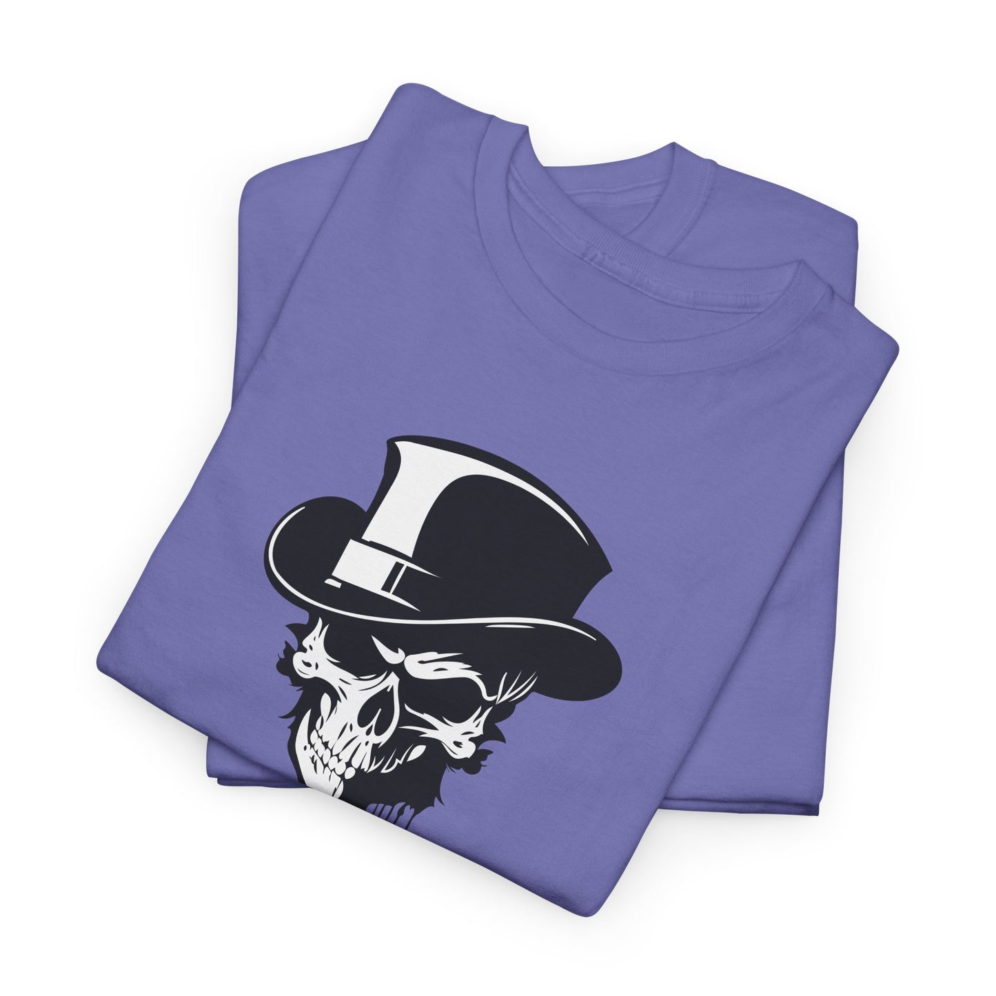 Halloween 026 Spooky Skull Hat WB Unisex Heavy Cotton Tee - Gilden 5000