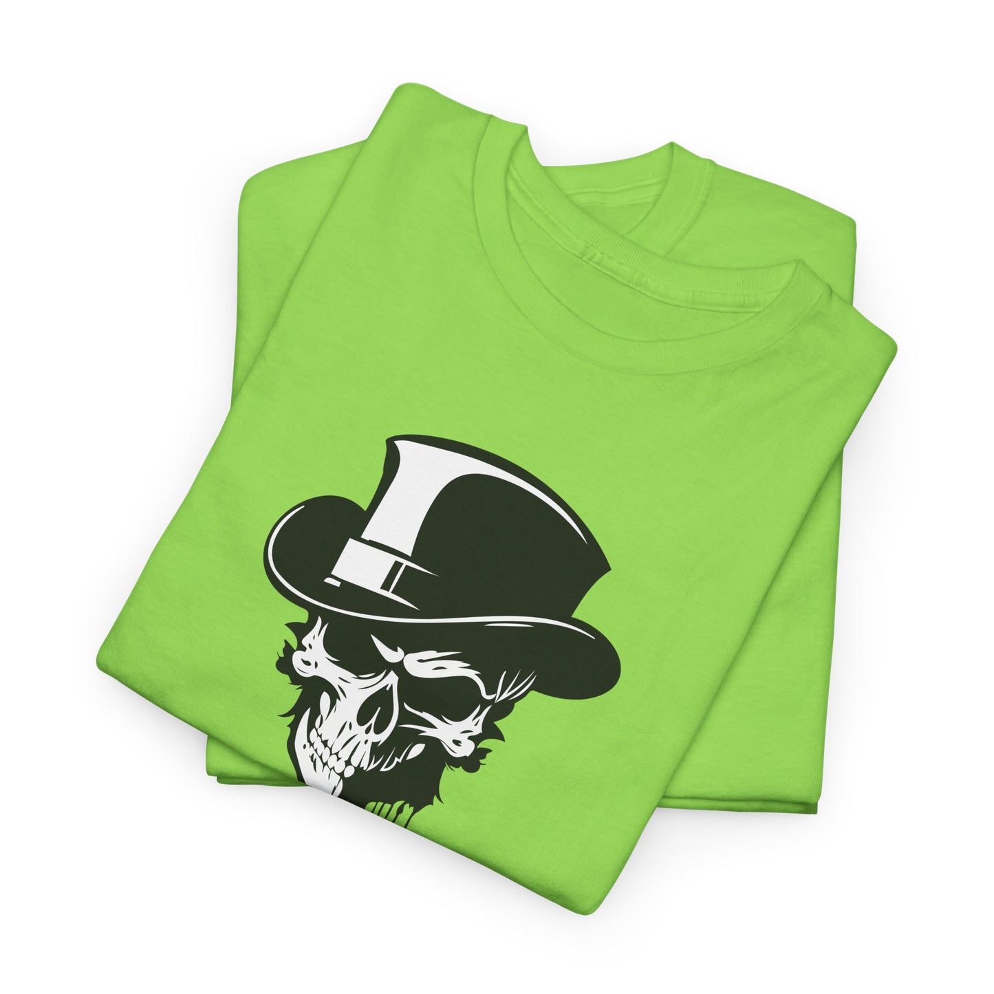Halloween 026 Spooky Skull Hat WB Unisex Heavy Cotton Tee - Gilden 5000