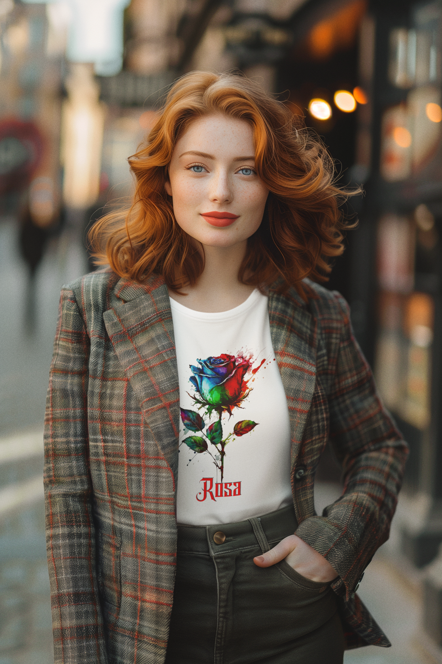 Unisex Garment-Dyed T-shirt Flower Rosa