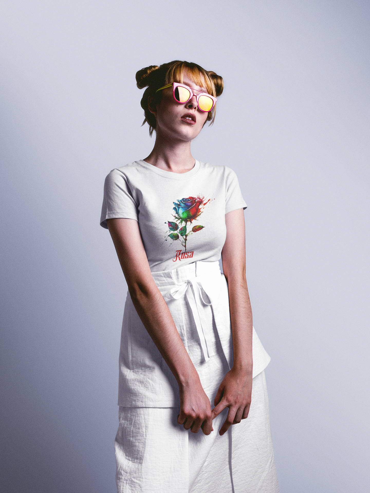 Unisex Garment-Dyed T-shirt Flower Rosa