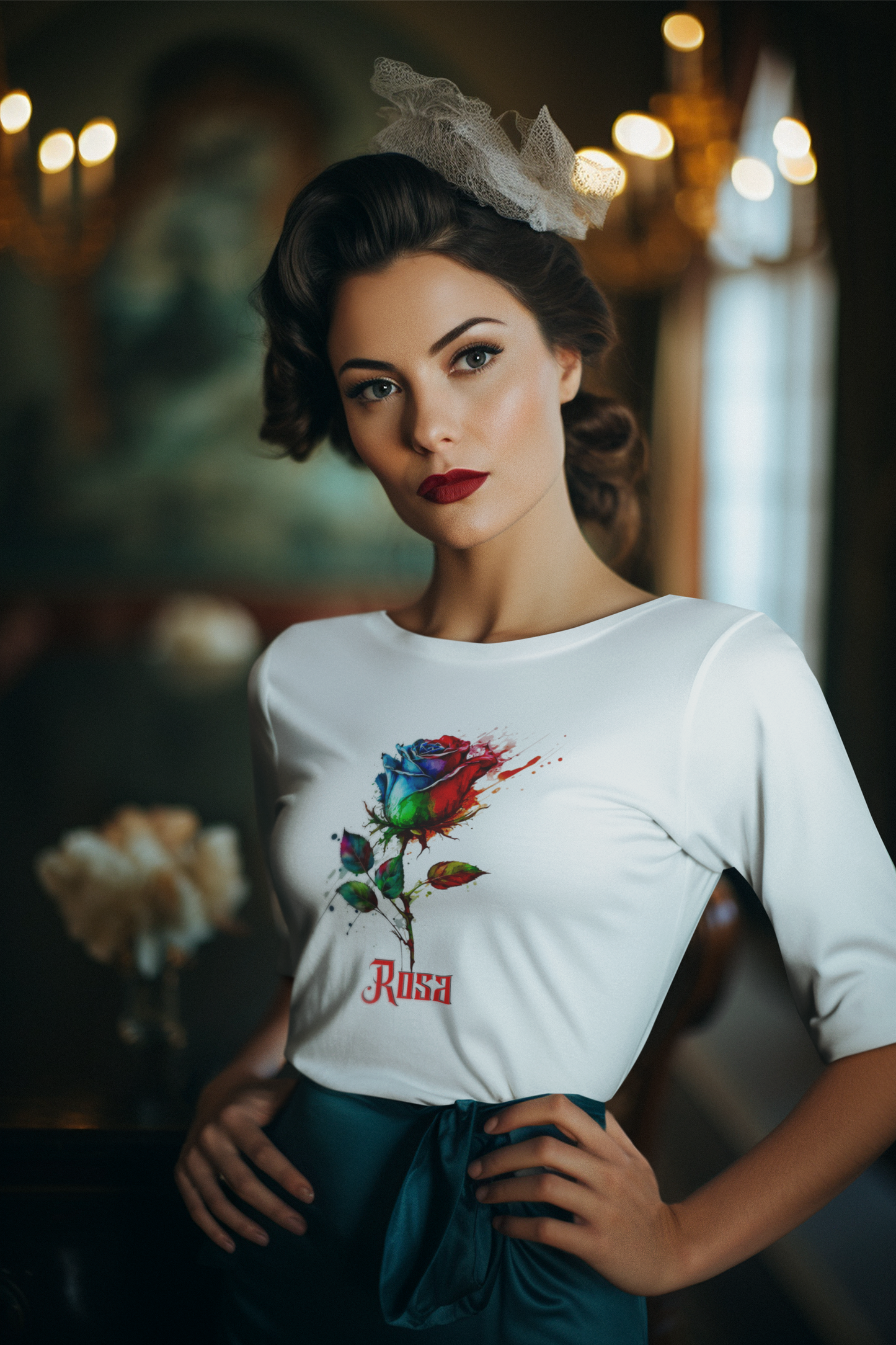 Unisex Garment-Dyed T-shirt Flower Rosa