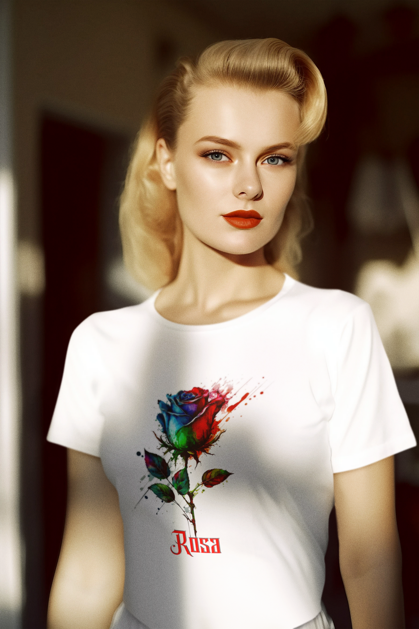 Unisex Garment-Dyed T-shirt Flower Rosa