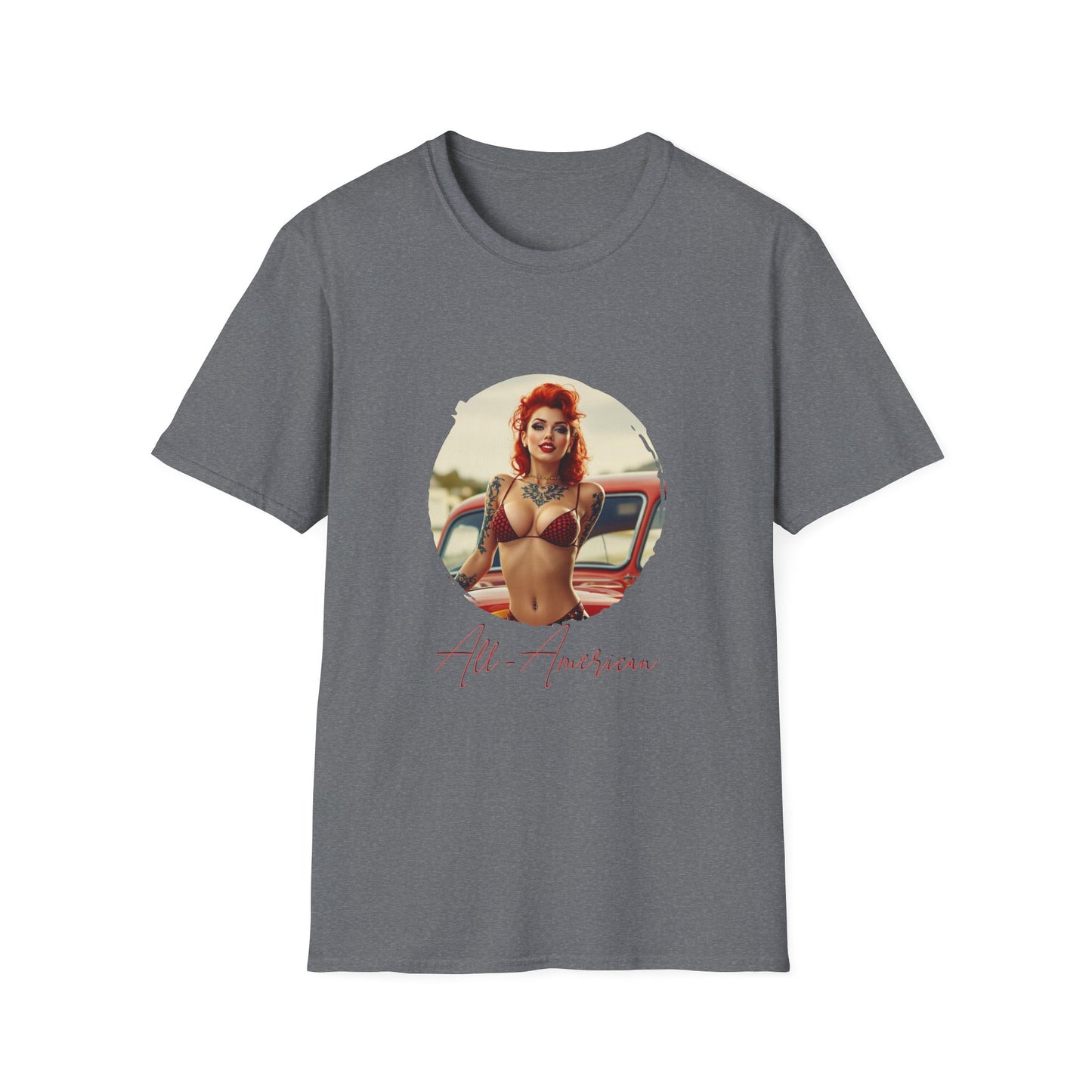 All-American - 12, Unisex Softstyle T-Shirt, Retro Car Tee, Automotive Gift, Car Enthusiast Apparel, Classic Cars, Father's Day Gift