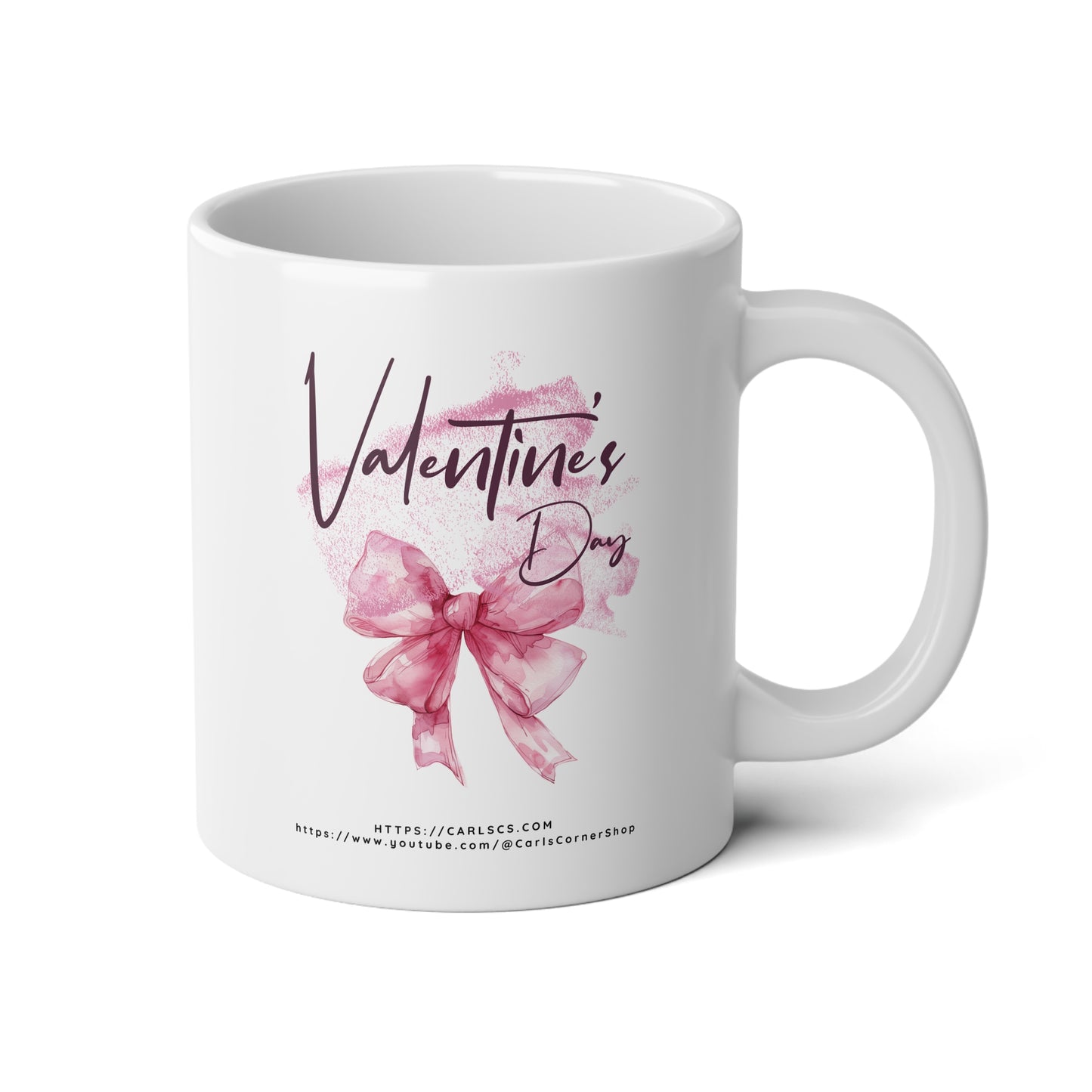 Valentine’s Day Pink Bow Design – Romantic, Soft & Timeless - Gardener Jumbo Mug - 20oz, Perfect for Coffee Lovers