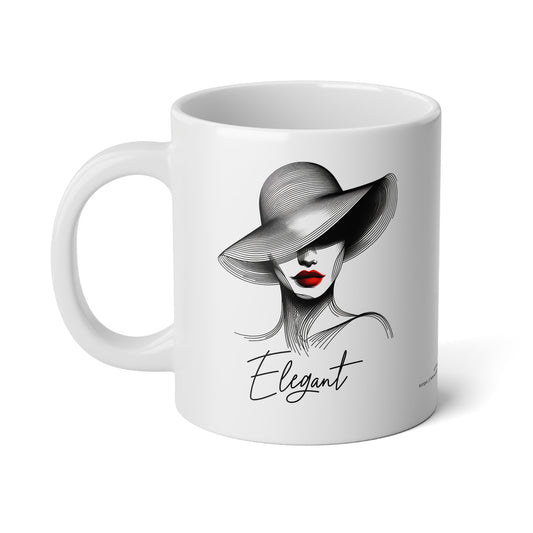 Jumbo Mug Pencil Sketch - Elegant 31, 20oz, Coffee Cup for Home or Office, Unique Gift for Special Occasions, Coffee Lovers