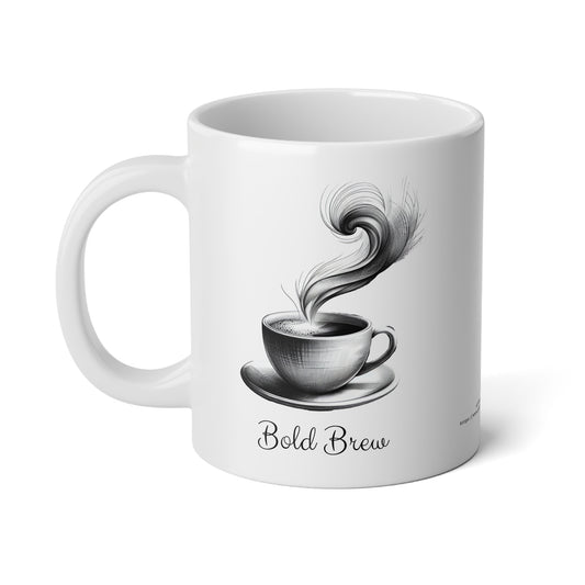 Jumbo Mug Pencil Sketch 34 - Bold Brew, 20oz, Coffee Cup for Home or Office, Unique Gift for Special Occasions, Coffee Lovers