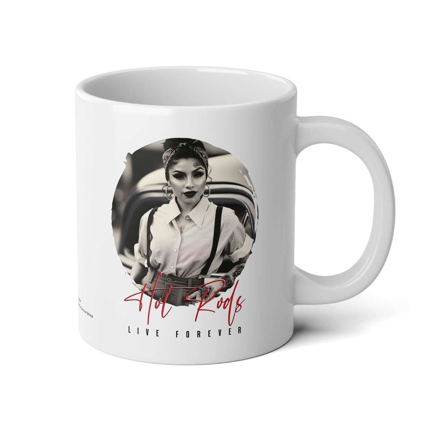 Jumbo Mug Hot Rods Live Forever 24, 20oz, Coffee Cup for Home or Office, Unique Gift for Special Occasions, Coffee Lovers