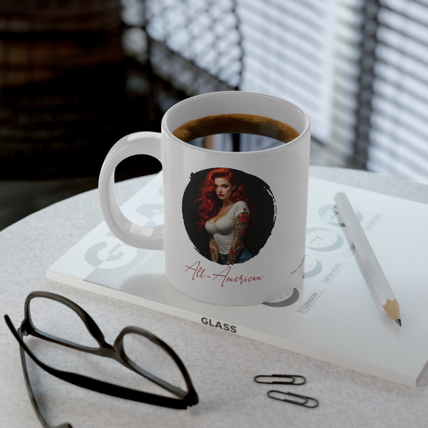 All-American Tattooed Model 10 Jumbo Mug, 20oz, Coffee Cup for Home or Office, Unique Gift for Special Occasions, Coffee Lovers