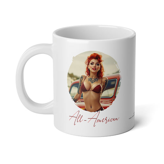 All-American Tattooed Model 12 Jumbo Mug, 20oz, Coffee Cup for Home or Office, Unique Gift for Special Occasions, Coffee Lovers