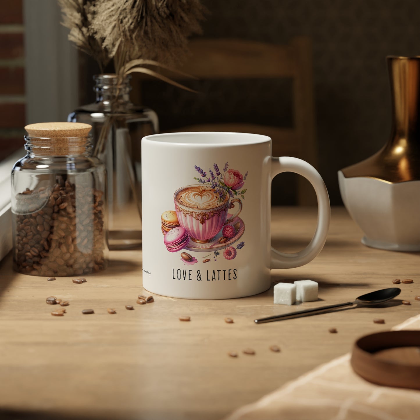 Jumbo Mug Love & Lattes - 04, 20oz, Coffee Cup for Home or Office, Unique Gift for Special Occasions, Coffee Lovers