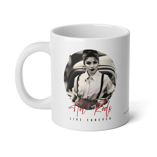 Jumbo Mug Hot Rods Live Forever 24, 20oz, Coffee Cup for Home or Office, Unique Gift for Special Occasions, Coffee Lovers