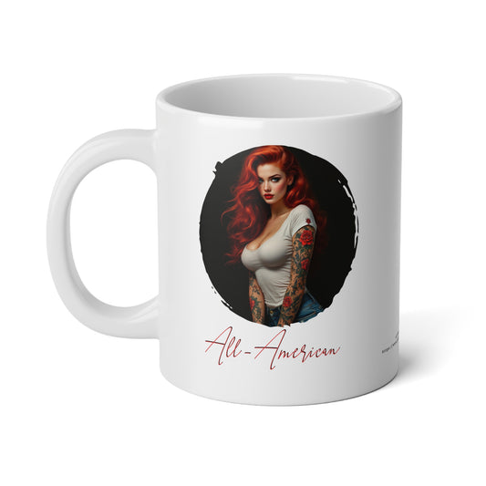 All-American Tattooed Model 10 Jumbo Mug, 20oz, Coffee Cup for Home or Office, Unique Gift for Special Occasions, Coffee Lovers