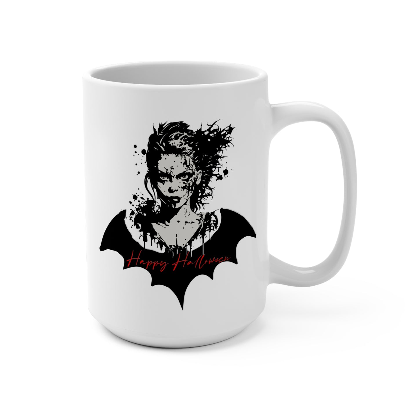 Mug 15oz Halloween Bat Woman 55 - Red