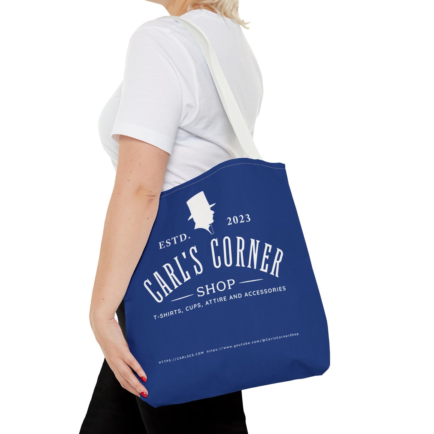 Carl's Corner Stylish Custom Dark Blue Tote Bag - Perfect for Shopping, Beach Days, Gifts, and Everyday Use