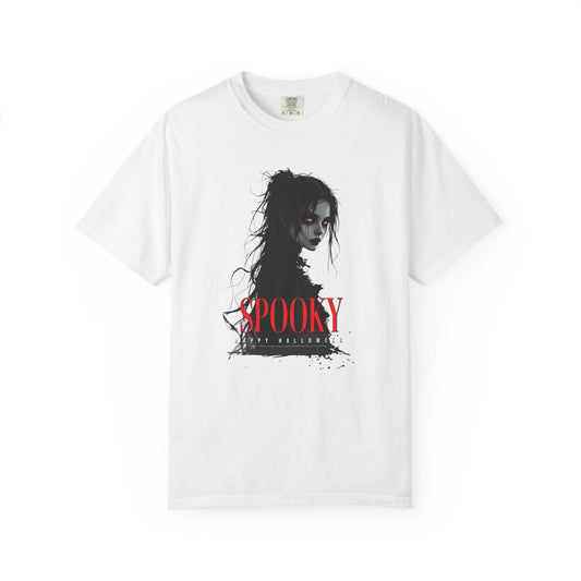 Spooky Gothic Halloween T-Shirt – Dark Witch Aesthetic Tee for Horror Lovers & Fall Vibes Unisex Garment-Dyed T-shirt
