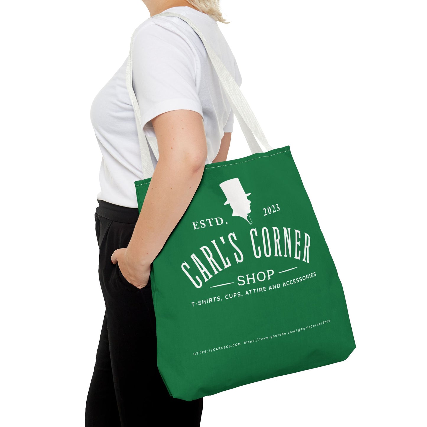 Carl's Corner Stylish Custom Dark Green Tote Bag - Perfect for Shopping, Beach Days, Gifts, and Everyday Use