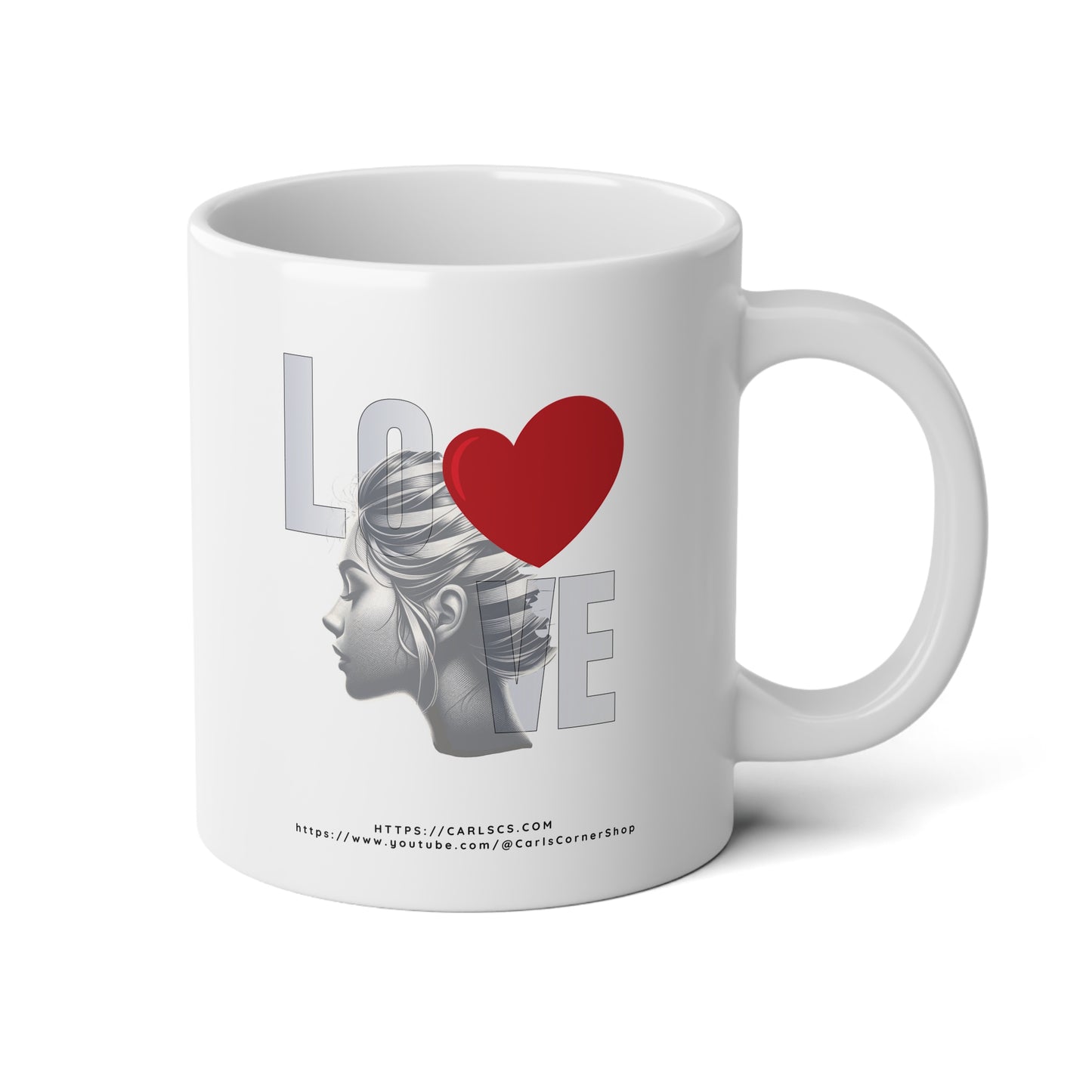 LOVE Silhouette Valentine’s Design – Bold, Artistic & Timeless - Gardener Jumbo Mug - 20oz, Perfect for Coffee Lovers, Birthday, Home Decor