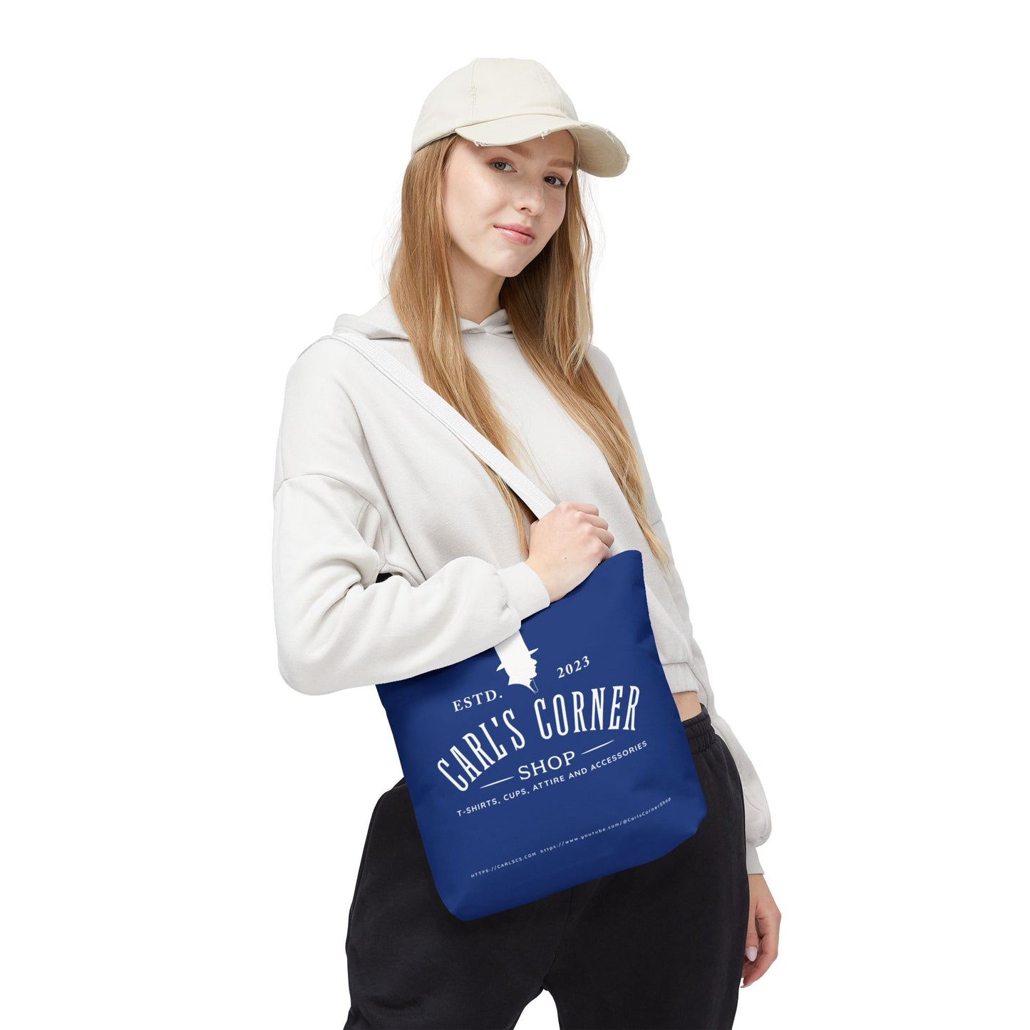 Carl's Corner Stylish Custom Dark Blue Tote Bag - Perfect for Shopping, Beach Days, Gifts, and Everyday Use