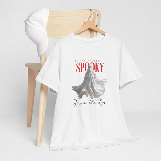 Halloween 011 Spooky Ghost WB Unisex Heavy Cotton Tee - Gilden 5000