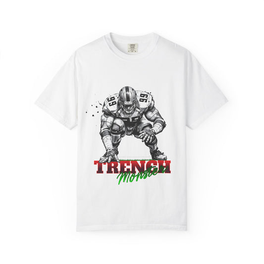 Trench Monster #99 – Powerhouse Football T-Shirt Style 006 | Bold Lineman Art Tee for Gridiron Fans & Game-Day Warriors Unisex Garment-Dyed T-shirt