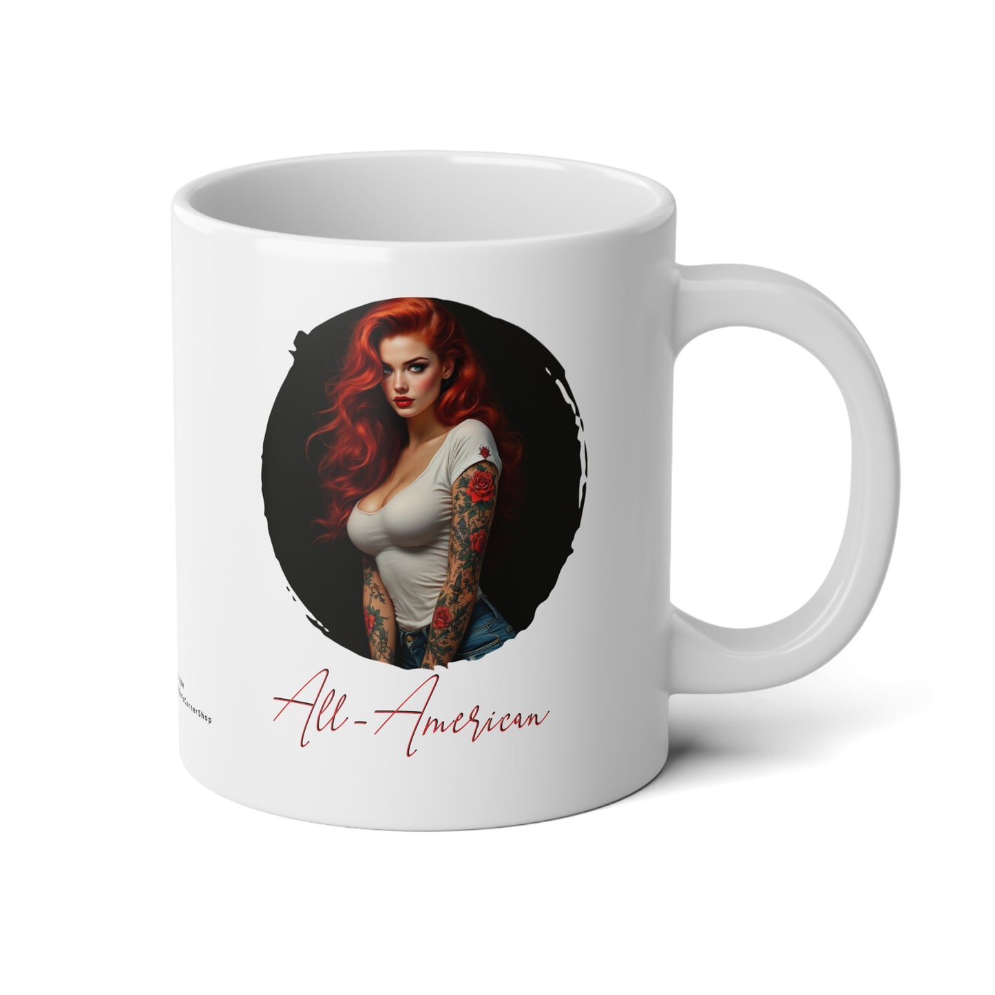 All-American Tattooed Model 10 Jumbo Mug, 20oz, Coffee Cup for Home or Office, Unique Gift for Special Occasions, Coffee Lovers