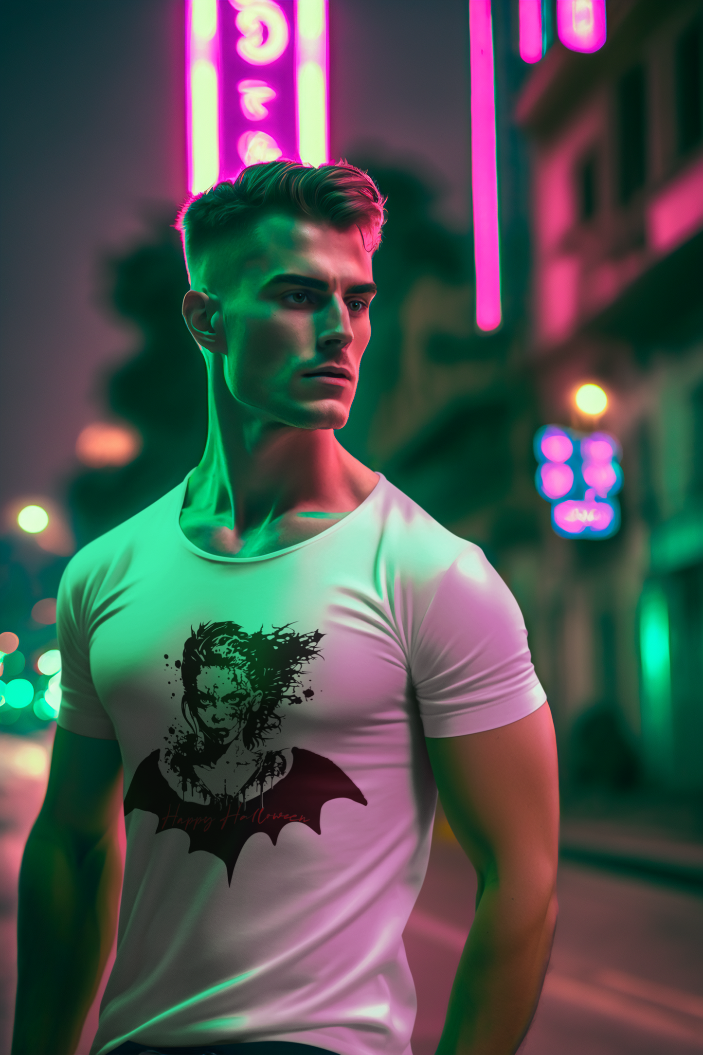 Unisex Heavy Cotton Tee - Halloween Bat Woman 55