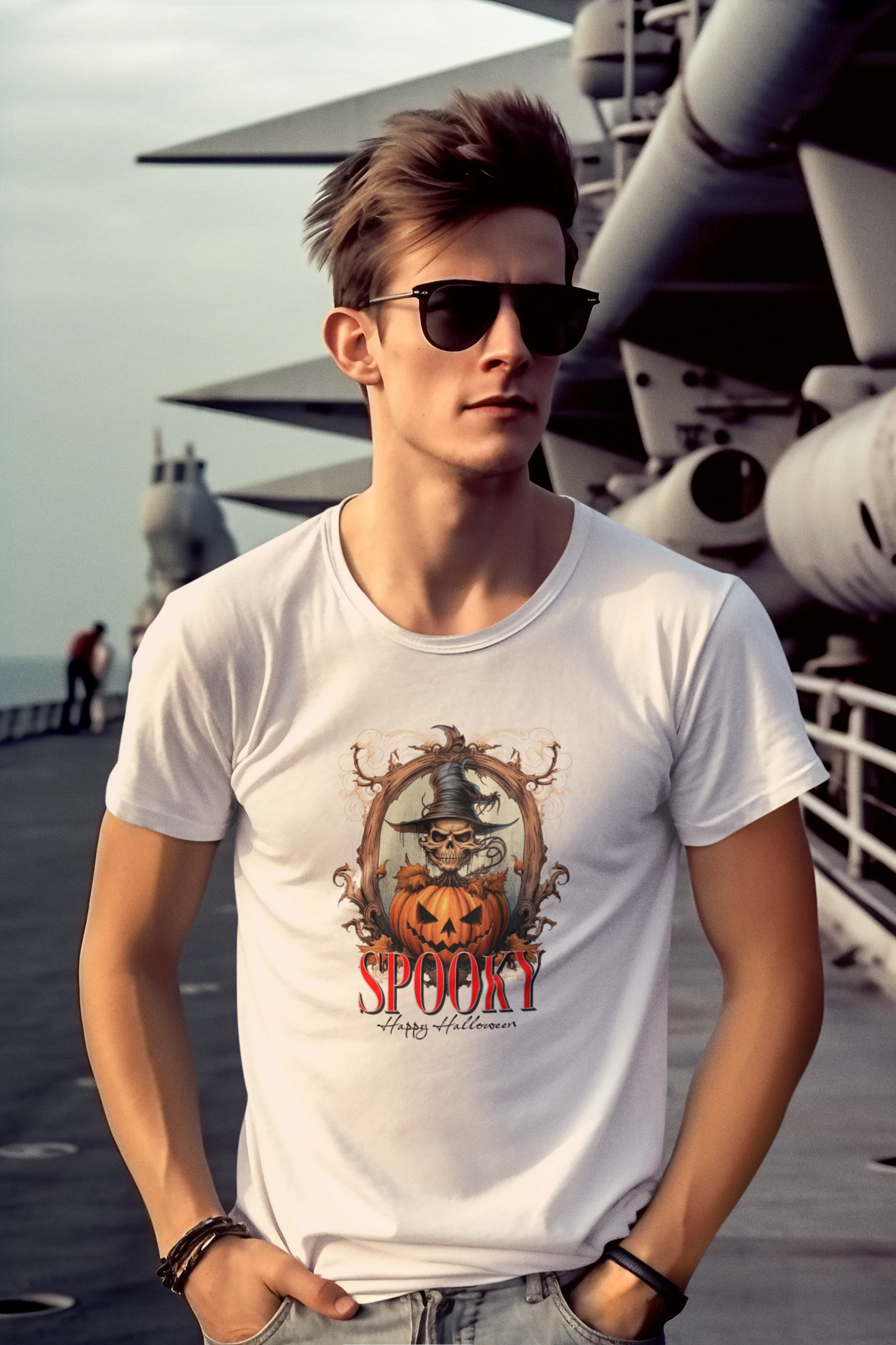 Unisex Softstyle T-Shirt - Happy Halloween Light Script