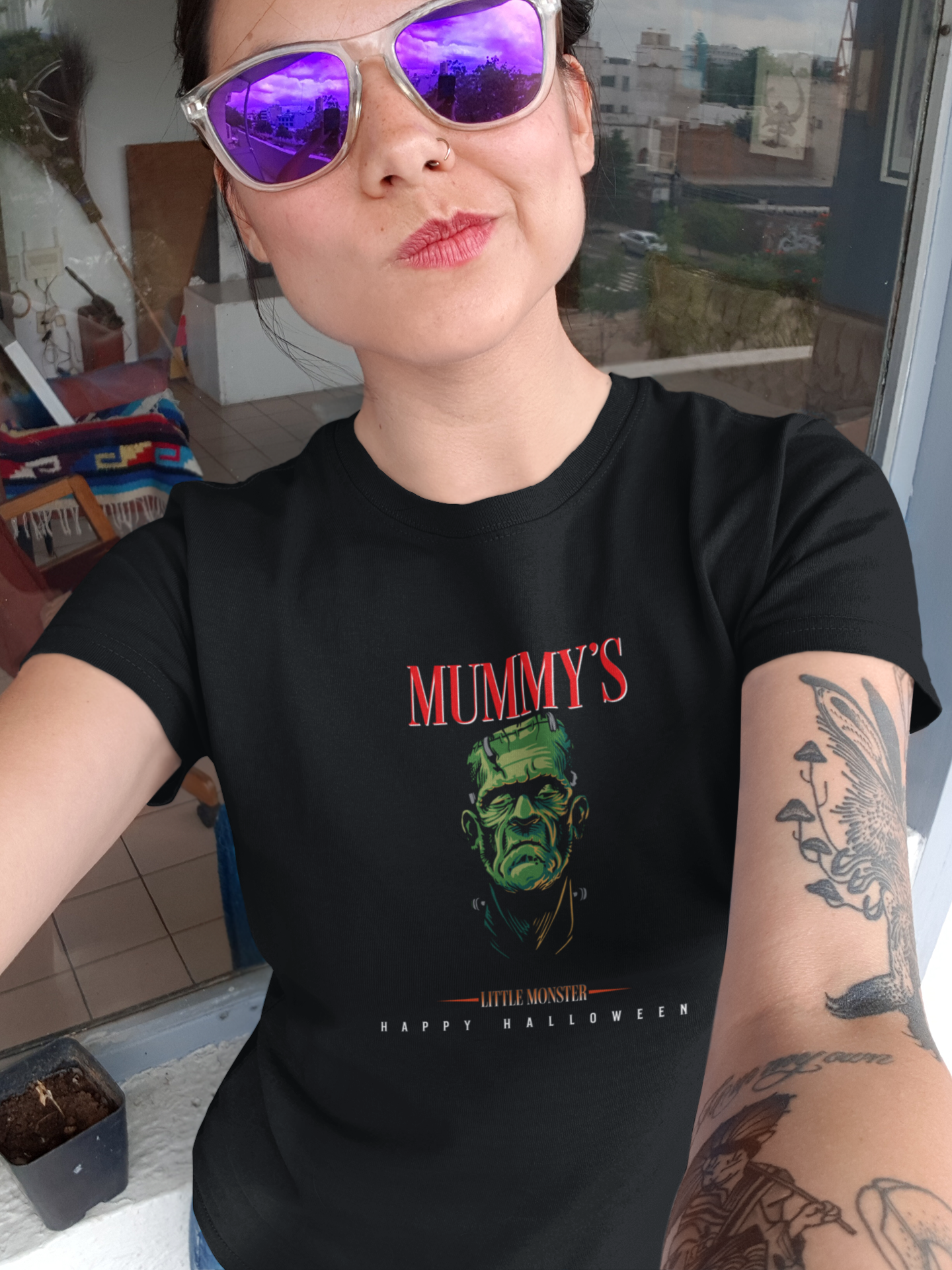 Unisex Softstyle T-Shirt - Mummy's Little Monster Happy Halloween - Dark